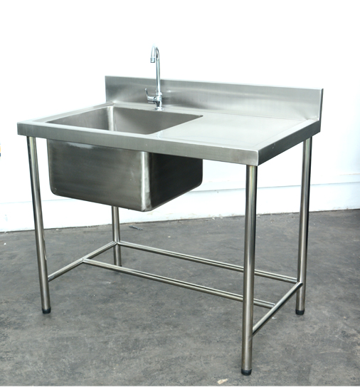 stainless steel single bowl sink with drain board for sale in sri lanka
